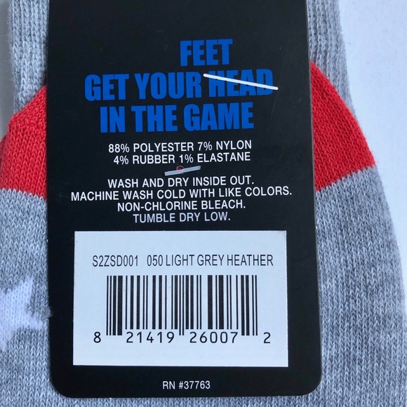 3/$15 NEW INTO SOCKS PERRY ELLIS Socks Patriotic Americana GRAY SHOE SIZE 7 - 12 - Picture 2 of 15